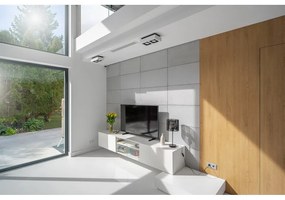 Черна настолна лампа с абажур от тъканa тръстика (височина 48 cm) Foresto – GTV