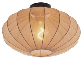 Японска таванна лампа кафява с текстилен абажур - Bida