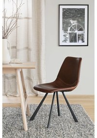 Кафяв трапезен стол с черни крака Alpha - Rowico