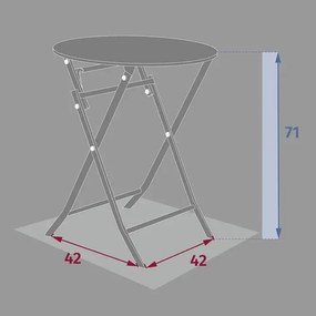 Градинска кръгла маса Hesperide Greensboro, 60x60x71 cm - Тонка