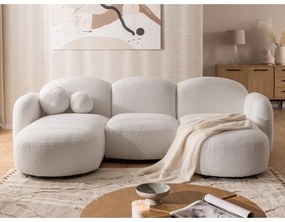 Кремав ъглов диван от прежда с примки от букле (U форма) Orbit – Ropez