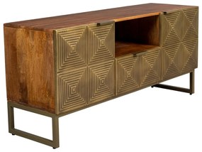 ТВ масичка от мангово дърво в златисто 40x60 cm Volan - Dutchbone