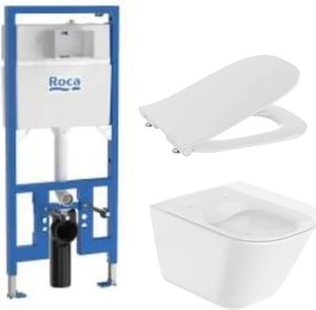 Комплект за WC Duplo S 90 mm 4 в 1 The Gap Square Rimless Compact (бутон по избор) (A8900A0020 + A34647A000 + A801732001)