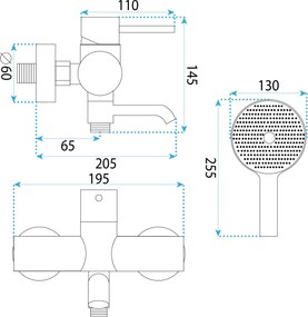 Смесител за вана Rea Lungo Stripe Brush Nickel