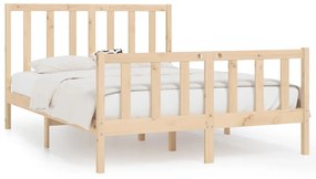 3105205 vidaXL Рамка за легло, масивно дърво, 140х190 см