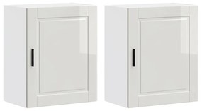 854042 vidaXL Кухненски стенни шкафове 2 бр Porto, бял гланц инженерно дърво