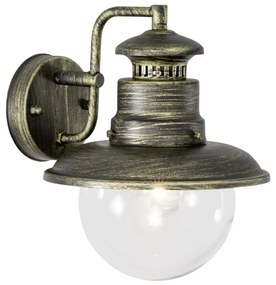 Brilliant - Екстериорен аплик ARTU 1xE27/60W/230V IP44 патина/златист
