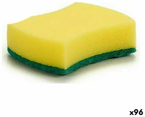 Почистваща подложка Жълт Зелен Синтетични влакна 10 x 3 x 7,5 cm (96 броя)