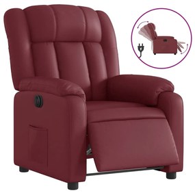 3205254 vidaXL Електрически наклоняем стол, виненочервен, изкуствена кожа