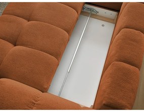 Теракотен шенилов сгъваем/с място за съхранение ъглов диван (ляв ъгъл/L форма) Everest – Bobochic Paris