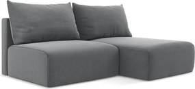 Сив кадифен сгъваем/с място за съхранение ъглов диван (десен ъгъл) Kalena – Makamii