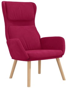 341356 vidaXL Релакс стол, виненочервен, кадифе