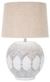 Настолна лампа с текстилен абажур в бяло и златисто (височина 59 cm) Atene - Mauro Ferretti