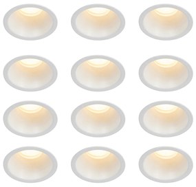 Комплект от 12 вградени прожектора бели GU10 35mm IP44 - Dept