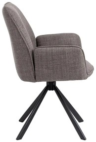 Светлосиви тапицирани трапезни столове в комплект с подлакътници 2 бр. Glenda – Actona