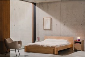 Двойно легло 200x200 cm ПДЧ/от шперплат от декор от дъб с включена подматрачна рамка в естествен цвят Valt – noo.ma