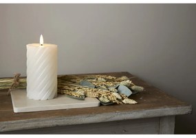 LED свещ от бял восък, височина 15 см Flamme Swirl - Star Trading