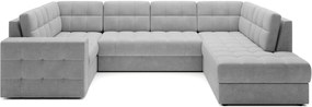 Ъглов диван Bale U-Светлосив-Десен