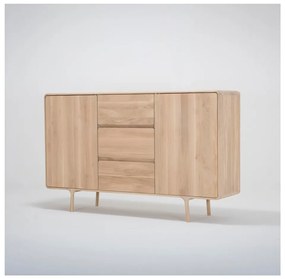 Масивен дъбов скрин с 3 чекмеджета , ширина 180 см Fawn - Gazzda