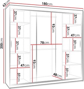 Гардероб Wika 180 плъзгащ-Черно