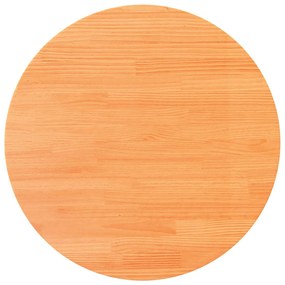 847129 vidaXL Плот за маса, кръгъл, восъчнокафяв, Ø80x2,5 см, бор масив