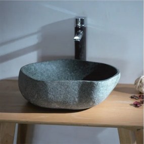 Мивка за баня ICL 6015, монтаж върху плот, мрамор, натурален, 30-60x10-15см