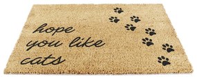 Изтривалка от кокосови влакна 60x90 cm Hope You Like Cats – Artsy Doormats