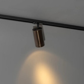 Модерен прожектор тъмно бронз за релсова система 1-фазен 70mm - Iconic Jeana Luxe