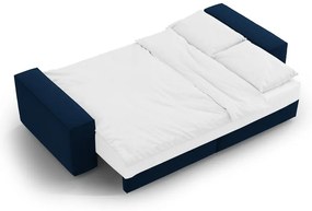 Тъмносин кадифен сгъваем/с място за съхранение диван 247 cm Jodie – Micadoni