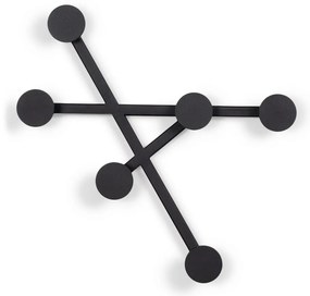 Черна метална стенна закачалка Bottoni - Spinder Design