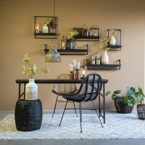 Матиран черен рафт от елхово дърво Maddison - Light &amp; Living