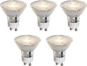 Комплект от 5 GU10 50mm димируеми LED крушки прозрачни 4.5W 365 lm 2700K