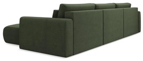 Разтегателен ъглов диван с място за съхранение в цвят каки (U форма) Kapua – Makamii