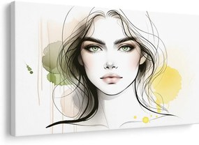 Картина на платно – Очарователно лице с акварел