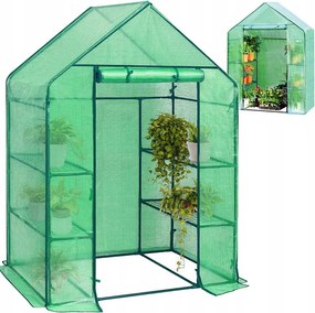 Градинска оранжерия с фолио и рафтове 73 x 140 m x 200 cm