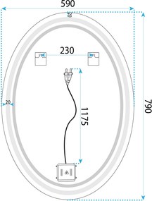 Огледало LED Marco 60x80  cm