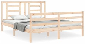3194706 vidaXL Рамка за легло с табла King Size масивно дърво