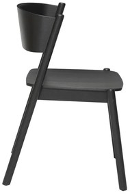 Черен дъбов трапезен стол Oblique - Hübsch