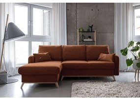 Оранжев ъглов разтегателен диван, ляв ъгъл Scandic Lagom - Miuform