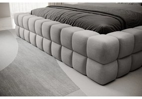 Сиво двойно легло 180x200 cm тапицирано с място за съхранение с включена подматрачна рамка Dizzle – ELTAP