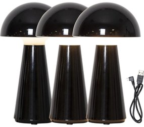 Черна настолна LED лампа с възможност за димиране (височина 28 cm) Mushroom - Star Trading