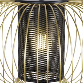 Дизайнерски висящ аплик златен с черен 50 см - Marnie