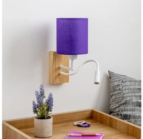 Brilagi - LED Аплик NUBILA WOOD 1xE27/25W/230V + LED/3W дъб/лилава