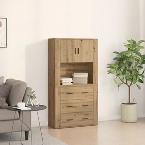 Sonata H Висок шкаф Артистичен дъб 80x33x150 см Инженерна дървесина
