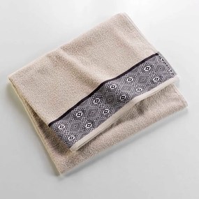 Бежова памучна хавлиена кърпа от тери 90x150 cm Esteban – douceur d'intérieur