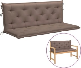 Възглавница за градинска пейка таупе 150x(50+50)x7 см оксфорд