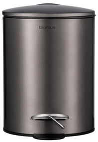 Тъмнокафяво стоманено кошче за боклук с педал 3 l Tubo – Blomus