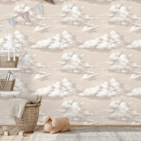 Тапет – Бежови винтидж облаци