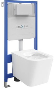 Mexen комплект за вграждане WC стойка Fenix Slim с тоалетна чиния Teo, бял гланц - 6103385XX00