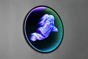 Черна стенна светлинна декорация за контакт ø 60 cm Duke – Reality